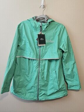 Charles River Apparel Size L Rain Jacket Green